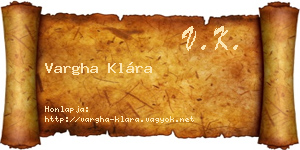 Vargha Klára névjegykártya