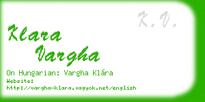 klara vargha business card